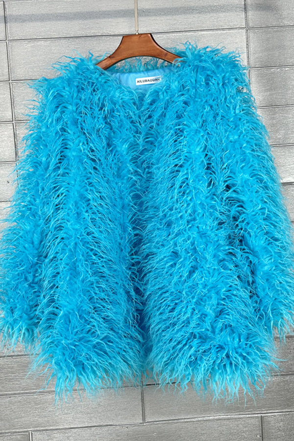 Shaggy Faux Fur Jacket Ladies' Winter Fluffy Coat