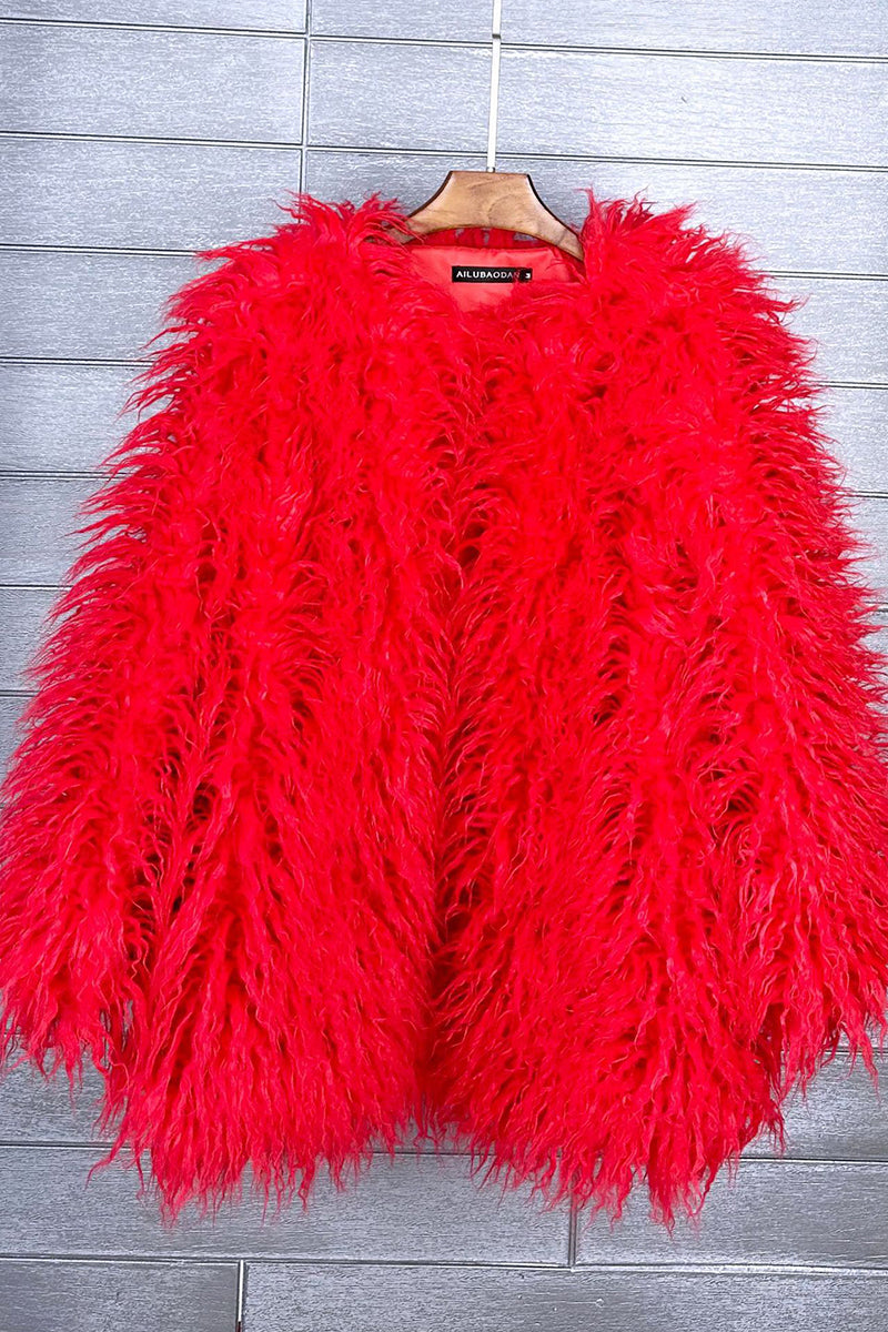 Shaggy Faux Fur Jacket Ladies' Winter Fluffy Coat