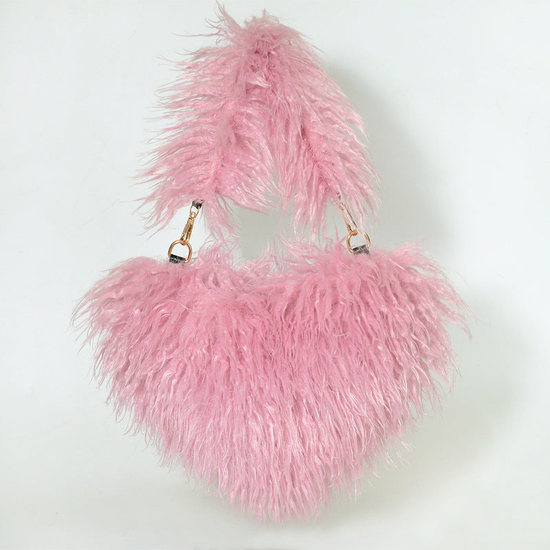 Shaggy Mongolian Tall Fur Boots and Purse Matching Set for Women