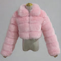 short faux fur jackets with zipper for women in pink 2 Alicefurs