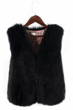 Short Faux Fur Vest Autumn Winter Waistcoat for Women