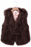 Short Faux Fur Vest Autumn Winter Waistcoat for Women