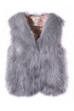 Short Faux Fur Vest Autumn Winter Waistcoat for Women