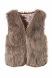 Short Faux Fur Vest Autumn Winter Waistcoat for Women