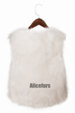 Short Faux Fur Vest Autumn Winter Waistcoat for Women