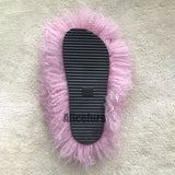 Pantuflas de piel sintética de cordero para mujer