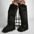 thigh fur boots y2k winter fluffy boots for women in black Alicefurs