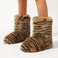 tiger print faux fur boots for women Alicefurs