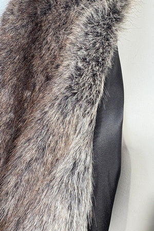 vintage faux fur coat brown shawl collar long overcoat for women 23 Alicefurs
