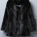 vintage faux mink jacket short fake fur coat for women in black Alicefurs