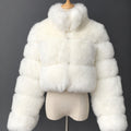 Veste courte en fausse fourrure pour femme, vêtement d'extérieur court et moelleux pour l'hiver