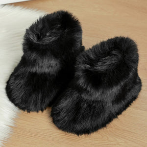 winter faux fur boots for toddlers and little girls in black 3 Alicefurs