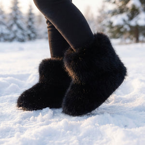 winter faux fur boots for toddlers and little girls in black 5 Alicefurs