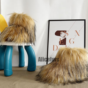winter faux fur boots for toddlers and little girls in brown 1 Alicefurs