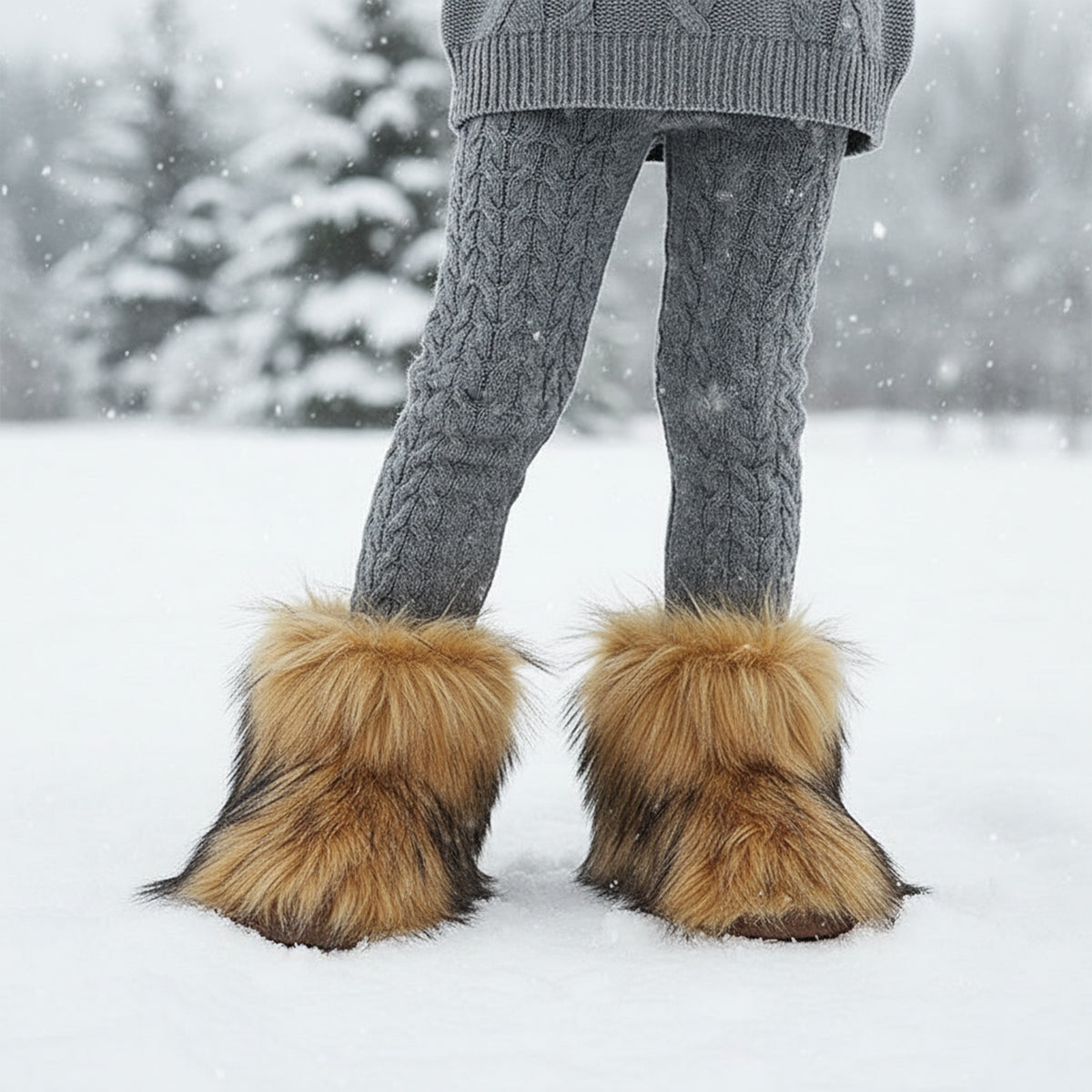 Winter Faux Fur Boots for Toddlers and Little Kids