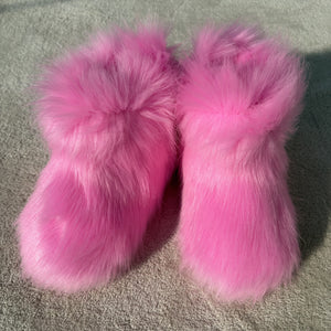winter faux fur boots for toddlers and little girls in pink 1 Alicefurs