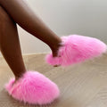 winter faux fur slippers for women in pink Alicefurs