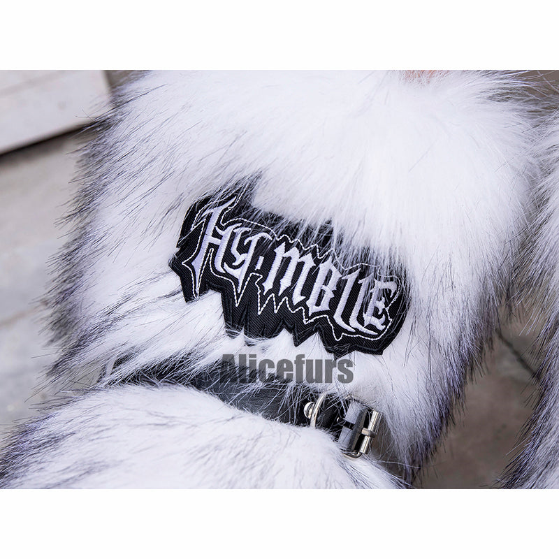 Y2K Fur Boots with Wrap Straps and Chains for Women