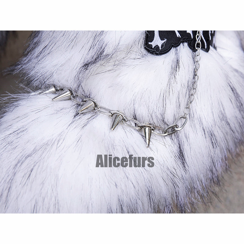 Y2K Fur Boots with Wrap Straps and Chains for Women